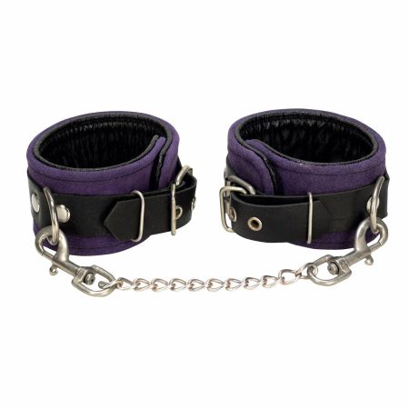 Peine pourpre Suede Bondage Cuffs de cheville