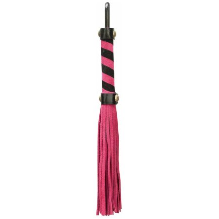 Petit fouet de punition - Fuchsia avec poignée noire et Fuchsia