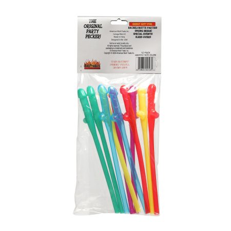 Produits chauds - Party Pecker Straws – 10 Pc – Gamme de couleurs au néon