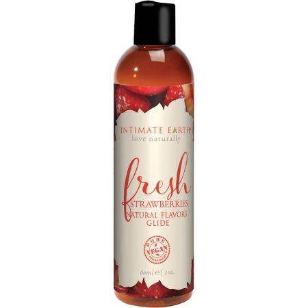 Glide de saveurs naturelles de la Terre intime - 60ml/2oz - Fraises fraîches