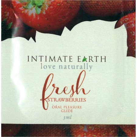 Glide de saveurs naturelles de la Terre intime - Fraises fraîches - 3 ml/ 1 oz