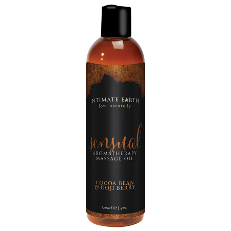 Huile de massage sensorielle - Haricots de cacao et baies Goji - 120ml/4oz