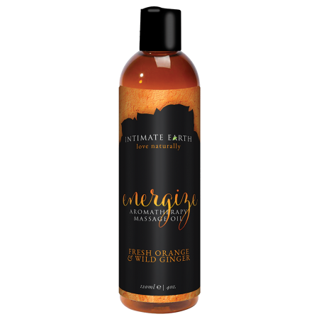 Huile de massage Aromathérapie Terre Intime - Orange frais et gingembre sauvage - 120ml/4oz