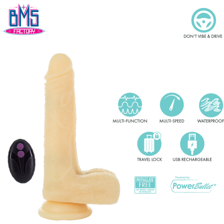 Pure Love® - Dildo vibrant et rotatif à distance - Beige