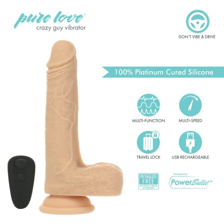 Pure Love® - Crazy Guy – Dong vibrant et aiguisant de 7,5 po
