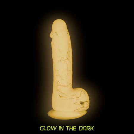 Dépendance Brandon Glow-in-the-Dark Dildo avec boules - Rose