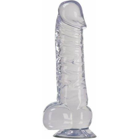 NMC Luxe 7" Dong réaliste de la série Clear Stone avec Scrotum et Suction Cup