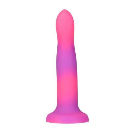 Rave par toxicomanie - 8" Glow in the Dark Dildo - Rose Purple