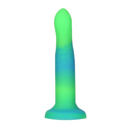 Rave by Addiction - 8" Glow in the Dark Dildo - Bleu Vert