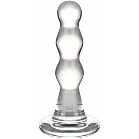 Glas Triple Play Perled Butt Plug - Effacer