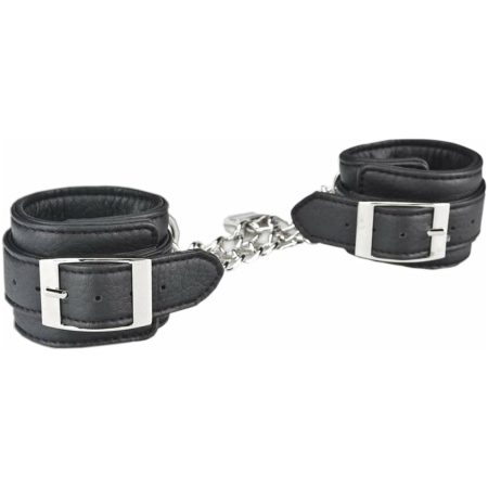 Cuffs en cuir unisexe Lux Fetish – Noir