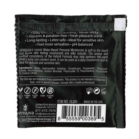 Sensuva – Formule Hybride Hydratant Personnel - Original - Foil 6ml/0,20 fl oz.