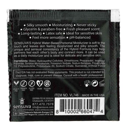 Sensuva – Formule Hybride Hydratant Personnel - Coton Candy - Foil 6ml/0,20 fl oz.