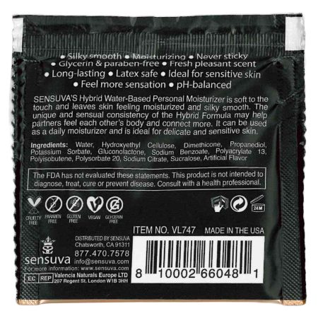 Sensuva – Formule Hybride Hybride Hydratant Personnel - Muffin Blueberry - Foil 6ml/0,20 fl oz.