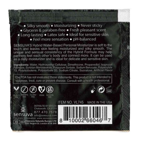 Sensuva – Formule Hybride Hydratant Personnel - Fraise - Foil 6ml/0,20 fl oz.