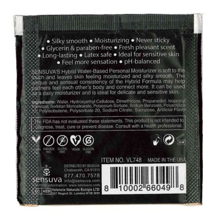 Sensuva – Formule Hybride Hydratant Personnel - Crème Orange - Foil 6ml/0,20 fl oz.