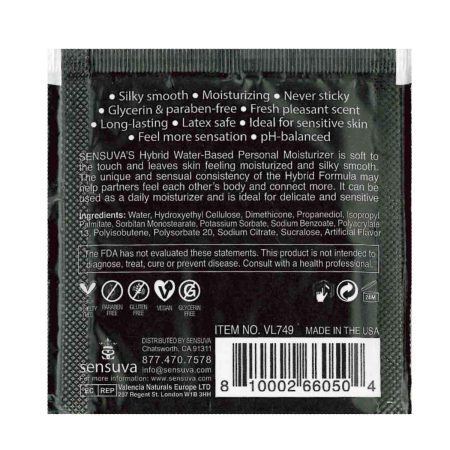 Sensuva – Formule Hybride Hydratant Personnel - Caramel Salé - Foil 6ml/0,20 fl oz.