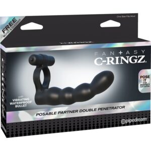 C-RINGZ POSABLE PARTNER DOUBLE PENETRATOR NOIR