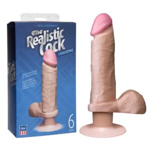 VIBRATING REALISTIC COCK 6" PEAU