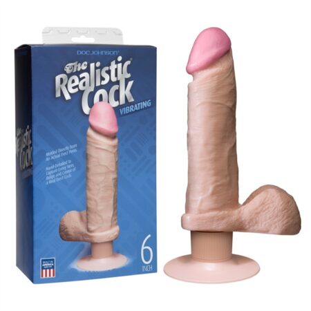 VIBRATING REALISTIC COCK 6" PEAU
