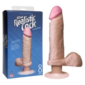 VIBRATING REALISTIC COCK 8" PEAU