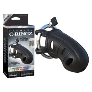 C-RINGZ HARDCORE SILICONE COCK BLOCKER NOIR