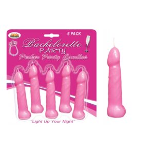 BACHELORETTE PECKER PARTY PINK CANDLES 5PK