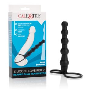 SILICONE LOVE RIDER BEADED DUAL PENETRATOR