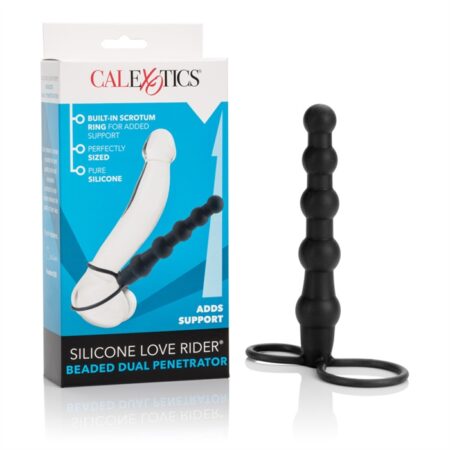 SILICONE LOVE RIDER BEADED DUAL PENETRATOR