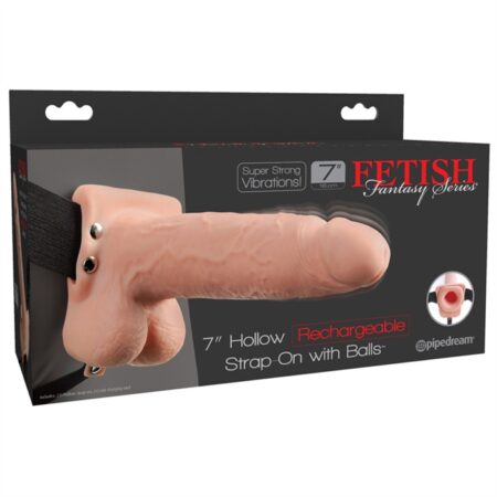 Fetish Fantasy 7" Hollow Rechargeable Strap-on wit