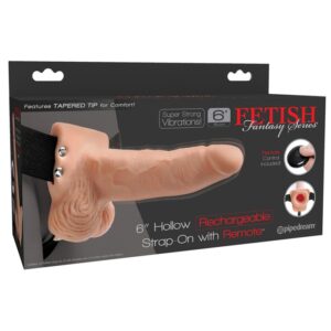 Fetish Fantasy 6" Hollow Rechargeable Strap-on wit