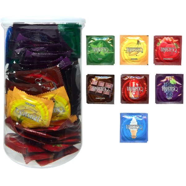 CONDOM TRUSTEX ASS FLAVOR LUB JAR 100