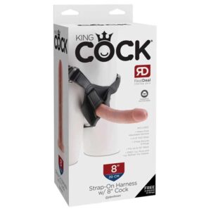 King Cock Strap-on Harness w/ 8" Cock - Flesh