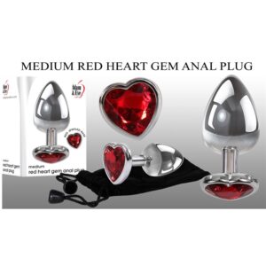 MEDIUM RED HEART GEM ANAL PLUG
