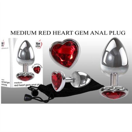 MEDIUM RED HEART GEM ANAL PLUG