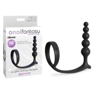 AFC Ass-Gasm Cockring Anal Beads Black