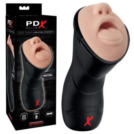 PDX ELITE DEEP THROAT VIBRATING STROKER