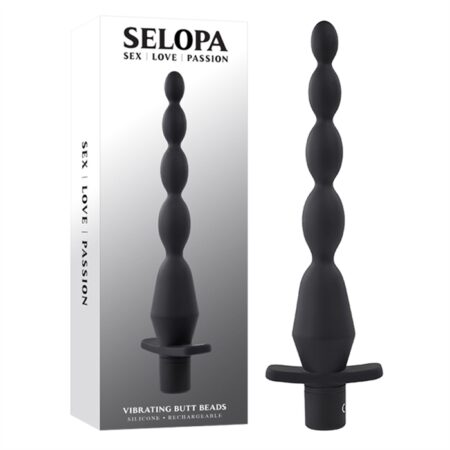 Vibrating Butt Beads - Silicone Rechargeable Black