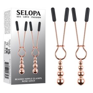 Beaded Nipple Clamps - Rose Gold