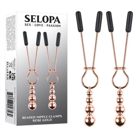 Beaded Nipple Clamps - Rose Gold