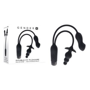 Double My Pleasure - Silicone Rechargeable - Black