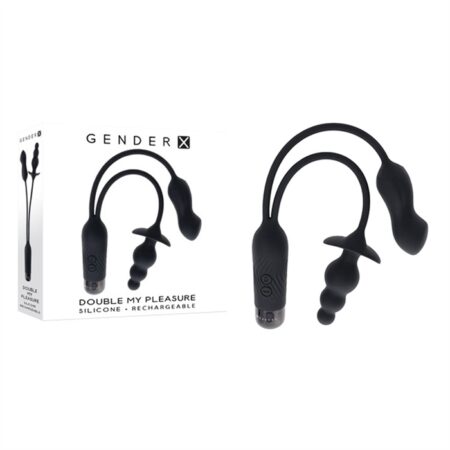 Double My Pleasure - Silicone Rechargeable - Black