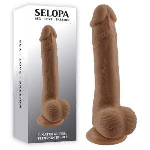 7" Natural Feel Flexskin - Dildo - Dark