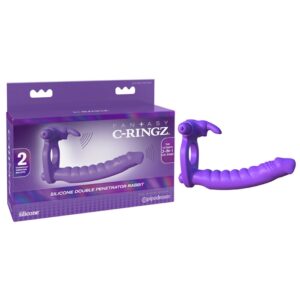 C-RINGZ SILICONE DOUBLE PENETRATOR RABBIT MAUVE