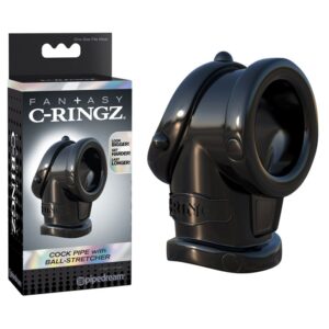 C-RINGZ COCK PIPE WITH BALL-STRETCHER NOIR