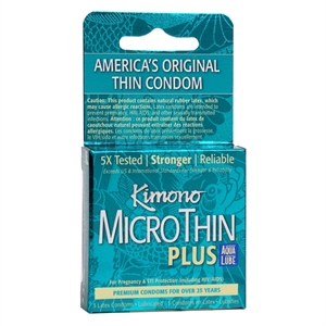 KIMONO MICRO THIN PLUS AQUA LUBE BOITE 3 UNITES