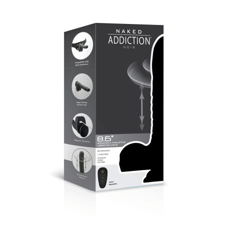 Toxicomanie nue – 8.6:00 Dildo vibrant et rotatif en silicone avec télécommande - Noir
