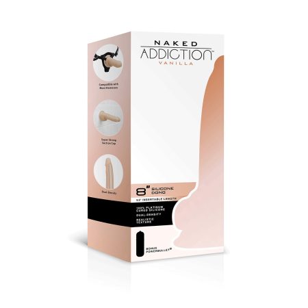 Dépendance nue Dildo à double densité en silicone de 8"